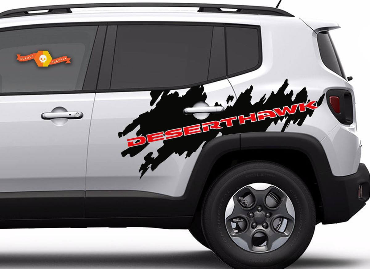 2 colori Jeep Renegade DesertHawk Side Splash grafica decalcomania in vinile adesivo Desert Hawk SUV