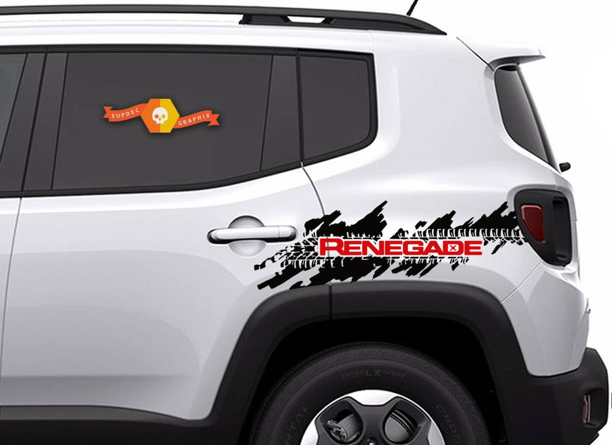 2 colori Jeep Renegade Distressed Tire Splash Graphic Vinyl Decal Sticker laterale