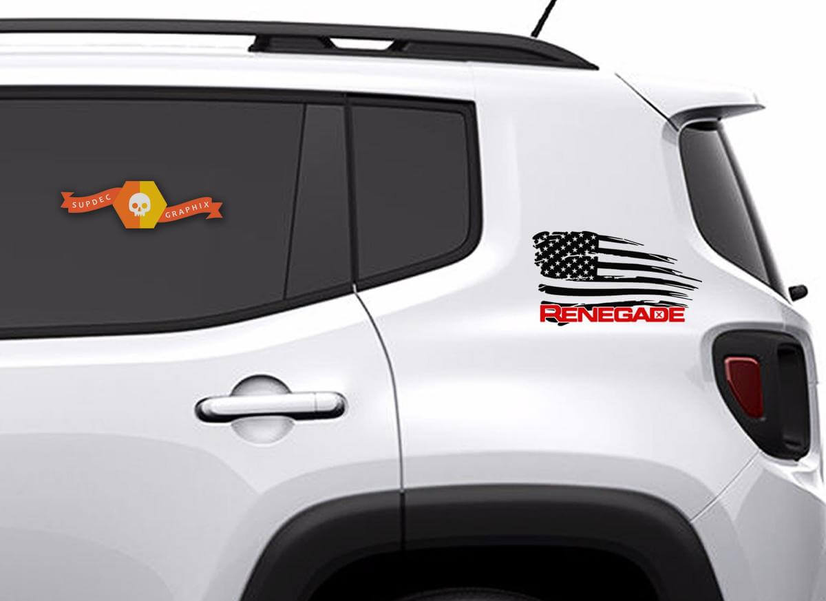 2 colori Jeep Renegade Distressed bandiera americana grafica decalcomania in vinile adesivo laterale