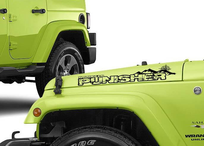 Set di Adesivi in Vinile per Cofano Stile Montagna Personalizzati per Jeep Wrangler 