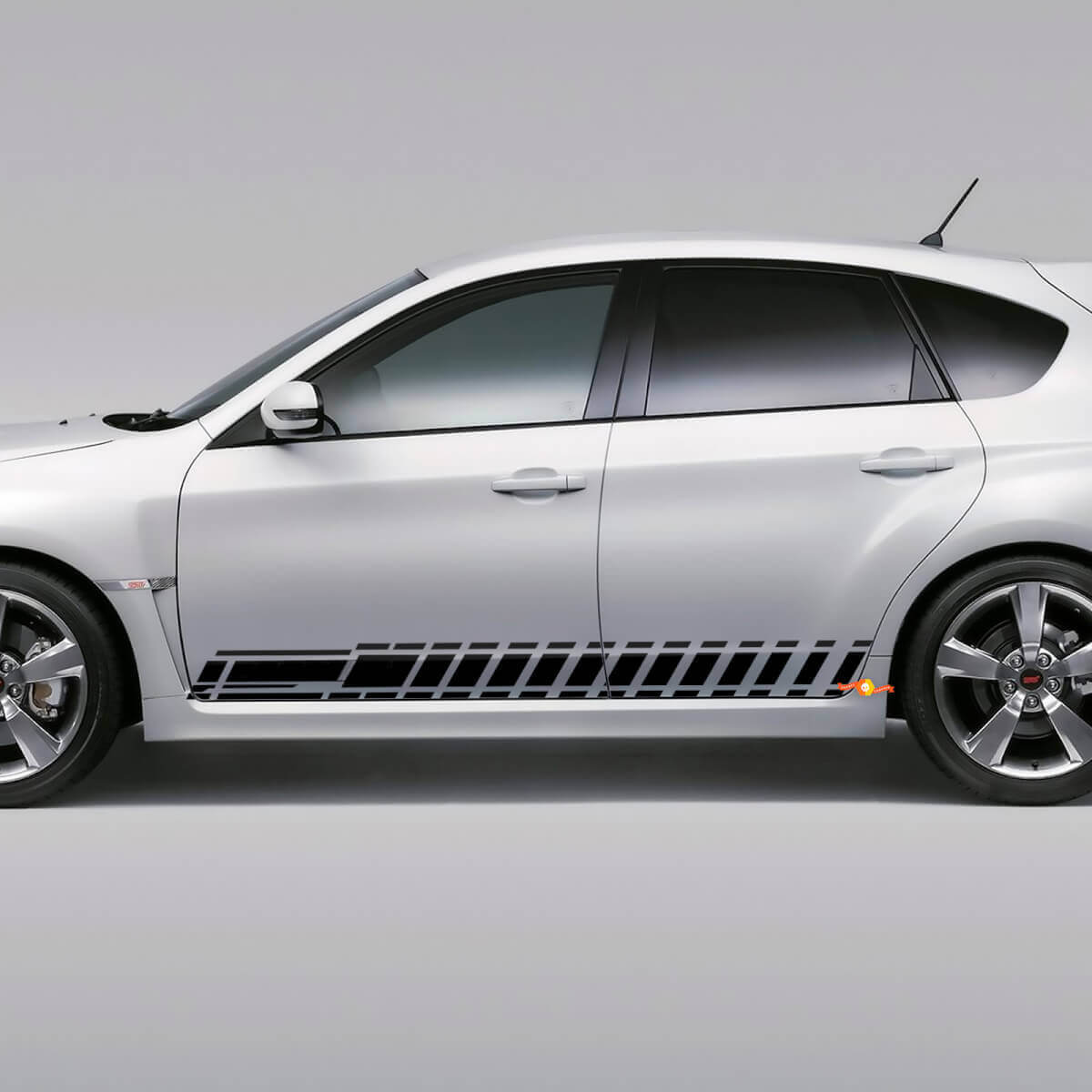 Kit di Adesivi Laterali a Scacchi in Vinile per Subaru Impreza Hatchback WRX STI 2007-12