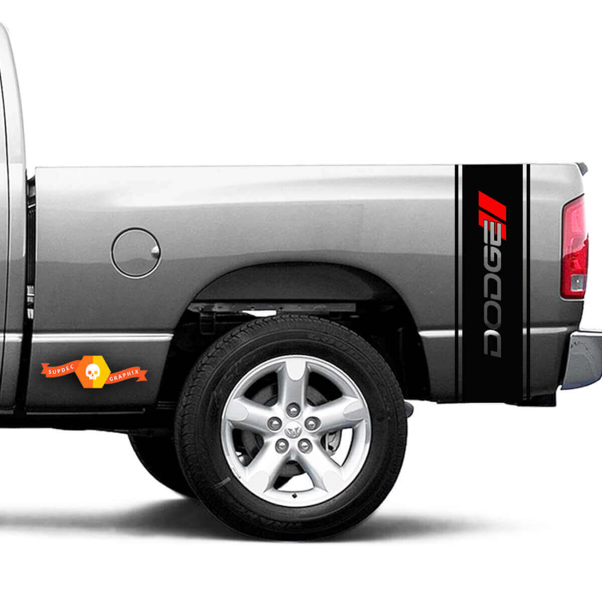 Kit Adesivi Vinile Strisce Laterali Posteriori Brandizzate per Dodge Ram 1500-3500