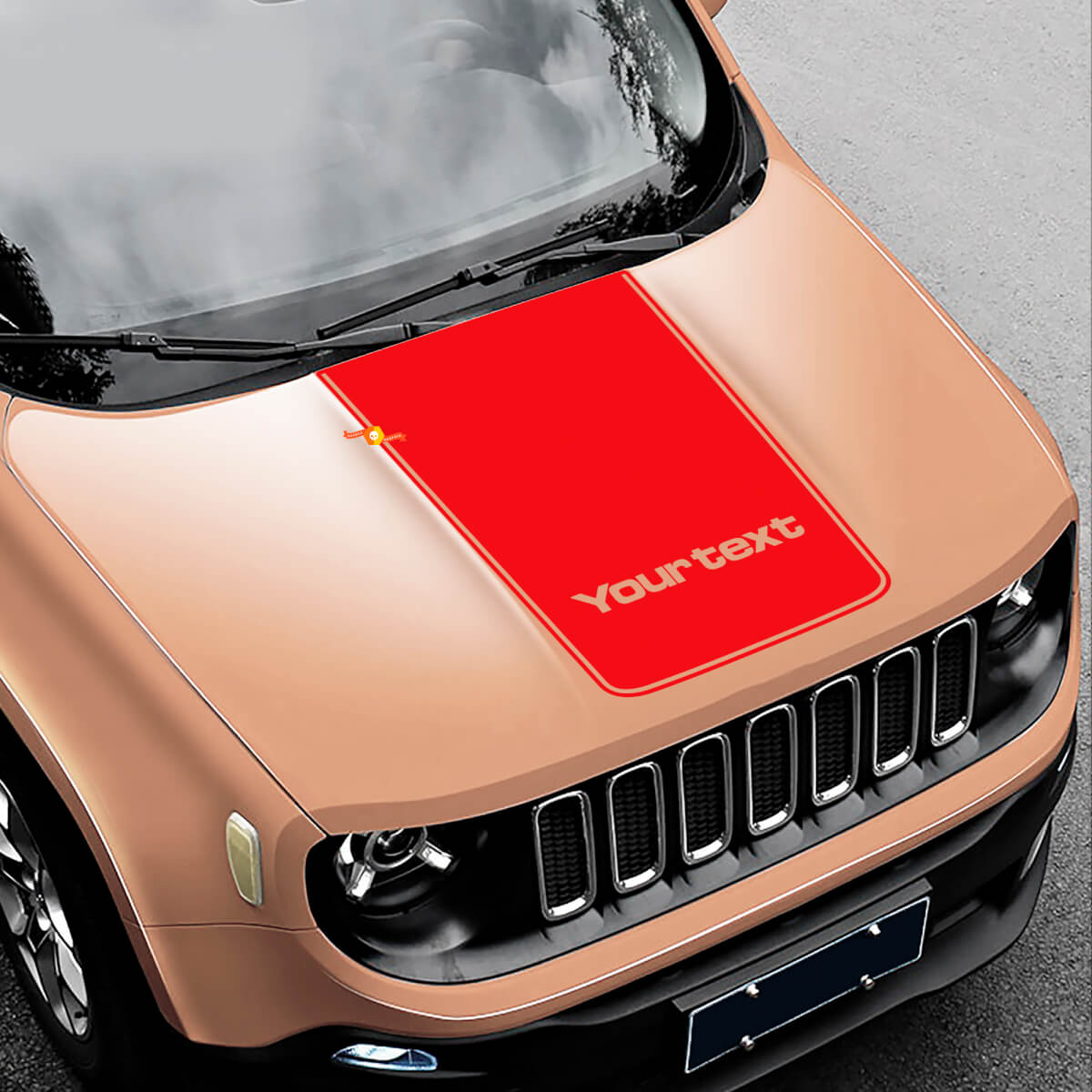 Adesivo in Vinile con Lettere Personalizzate per Cofano 2 per Jeep Renegade