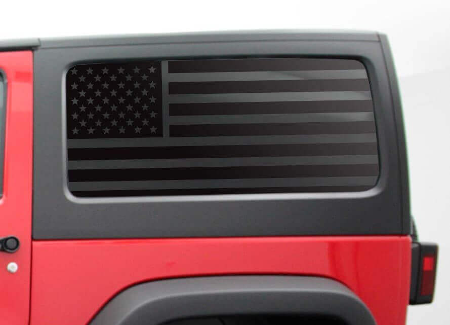 Set di Adesivi per Finestrini Laterali Hardtop con Bandiera USA per Jeep Wrangler JK 2 Porte