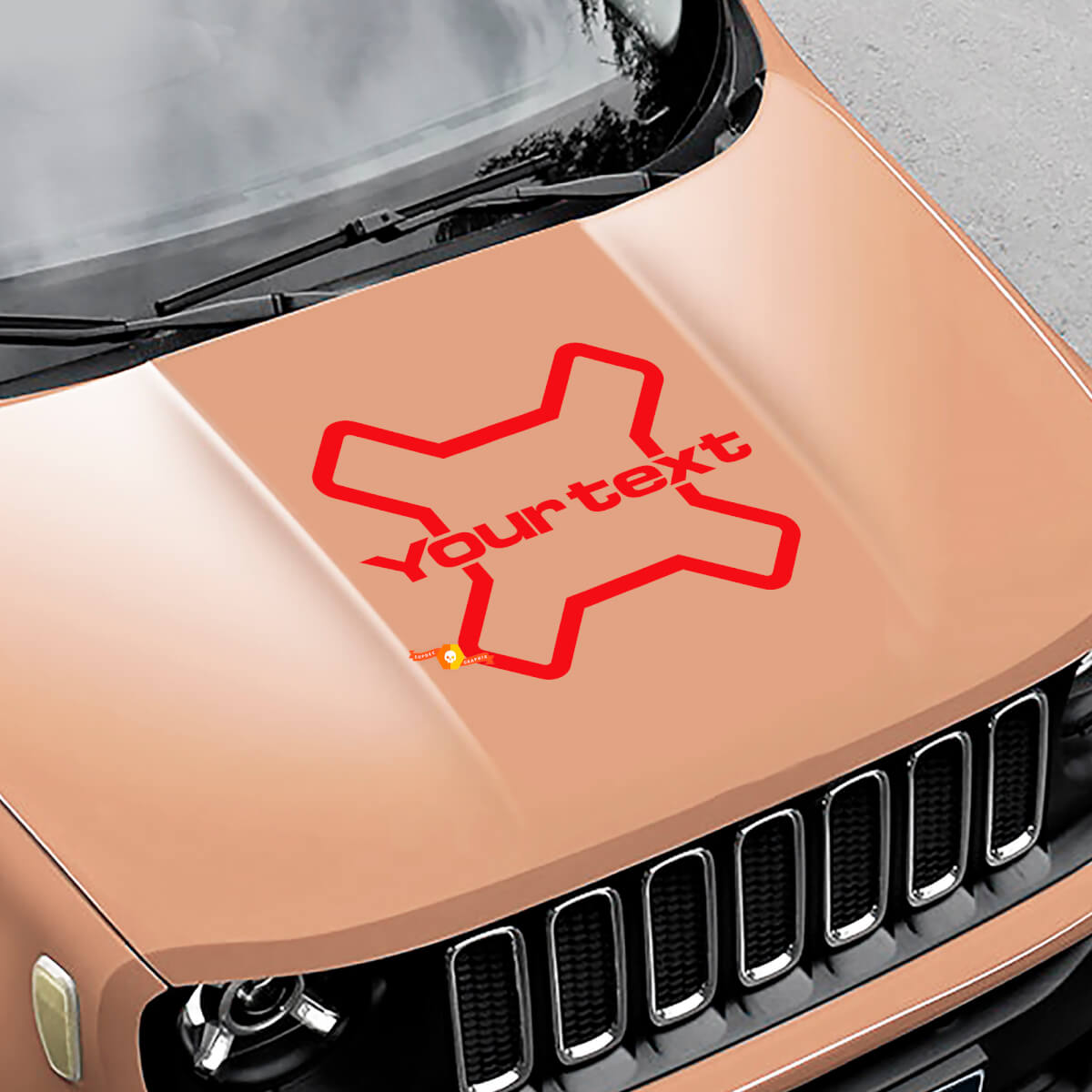 Adesivo in Vinile con Logo per Cofano Laterale Camouflage per Jeep Renegade