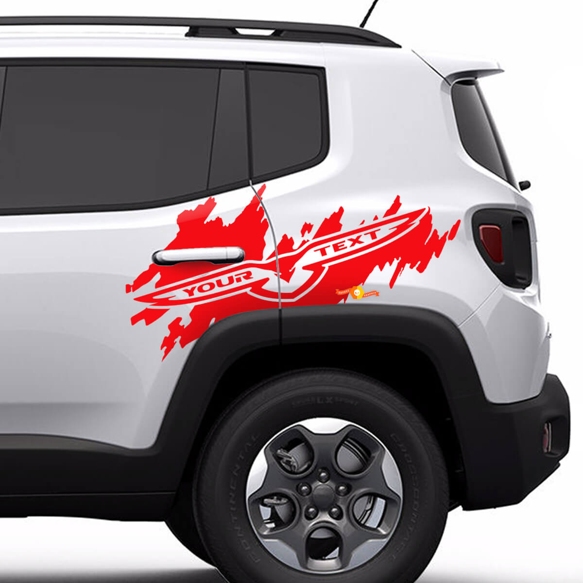 Adesivo Grafico Laterale Trailhawk Logo Splash Posteriore Porta Laterale in Vinile per Jeep Renegade Cherokee