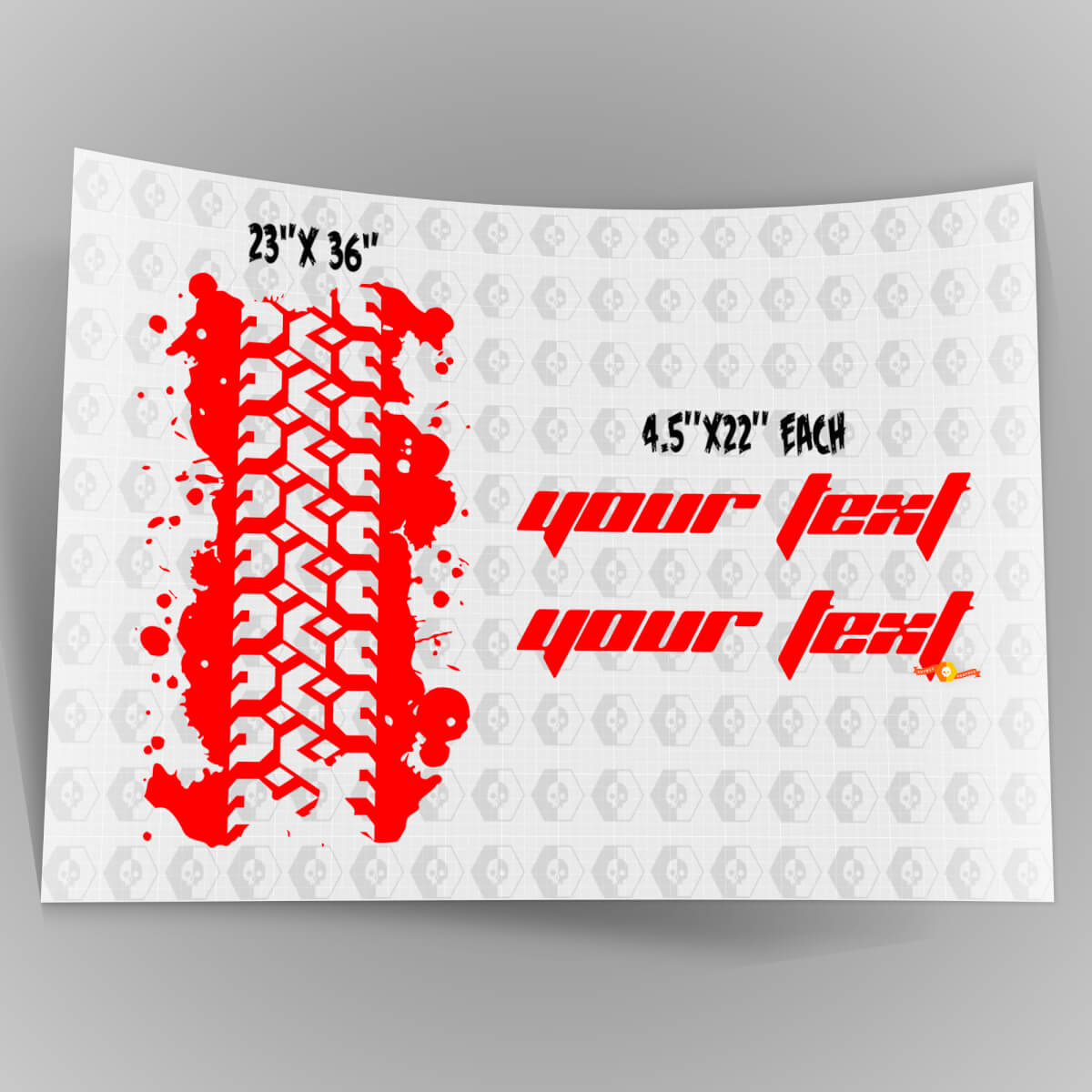 Kit di adesivi in vinile con scritta grafica Tire Trace per cofano Jeep Wrangler TJ LJ JK