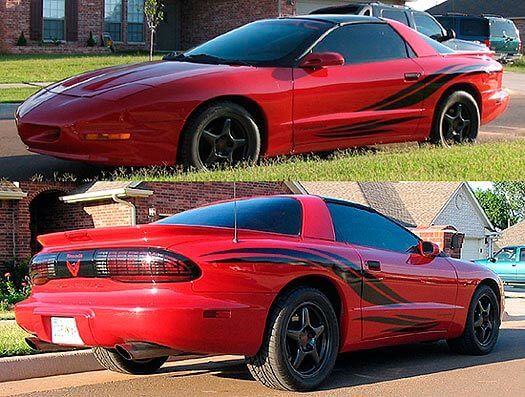 Kit di Adesivi in Vinile a Strisce Laterali Stile Tribal Wave per Pontiac Firebird Trans Am