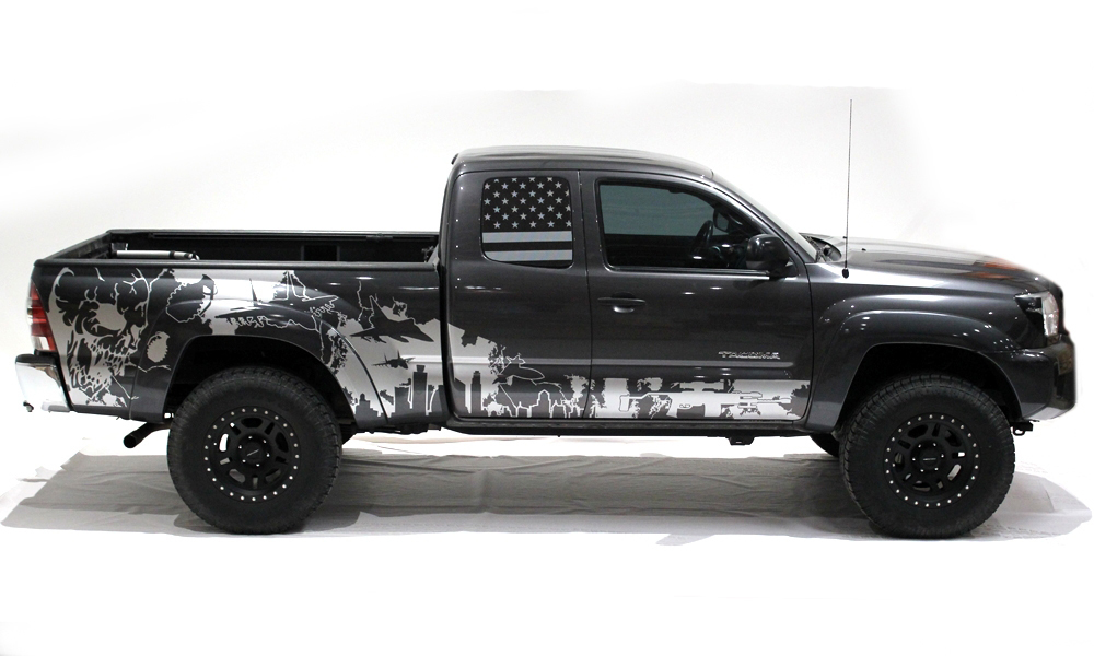 Toyota Tacoma 2005-2018 letto lungo personalizzato adesivo per metà laterale decalcomania per camion 4 porte
