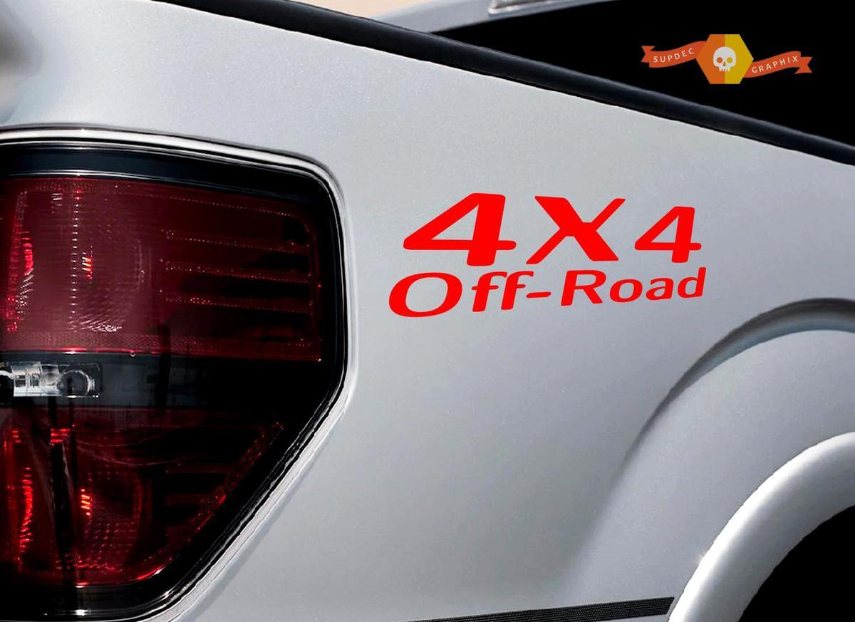 4x4 OFF ROAD Racing Decal Sticker Truck TRD Tacoma Jeep Dodge Chevy Ford Rosso