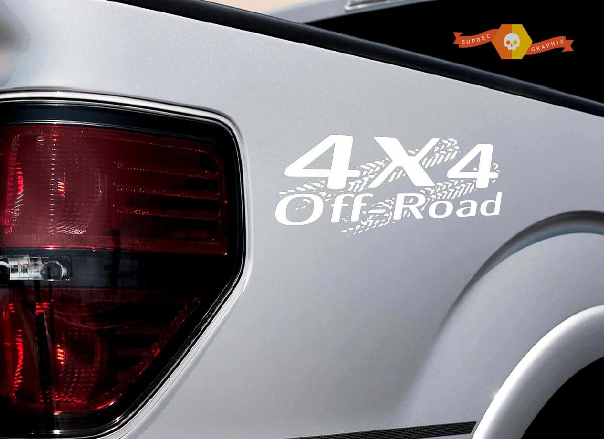 4x4 OFF ROAD Pneumatico Traccia Decal Sticker Camion TRD Tacoma Jeep Dodge Chevy Ford Wht