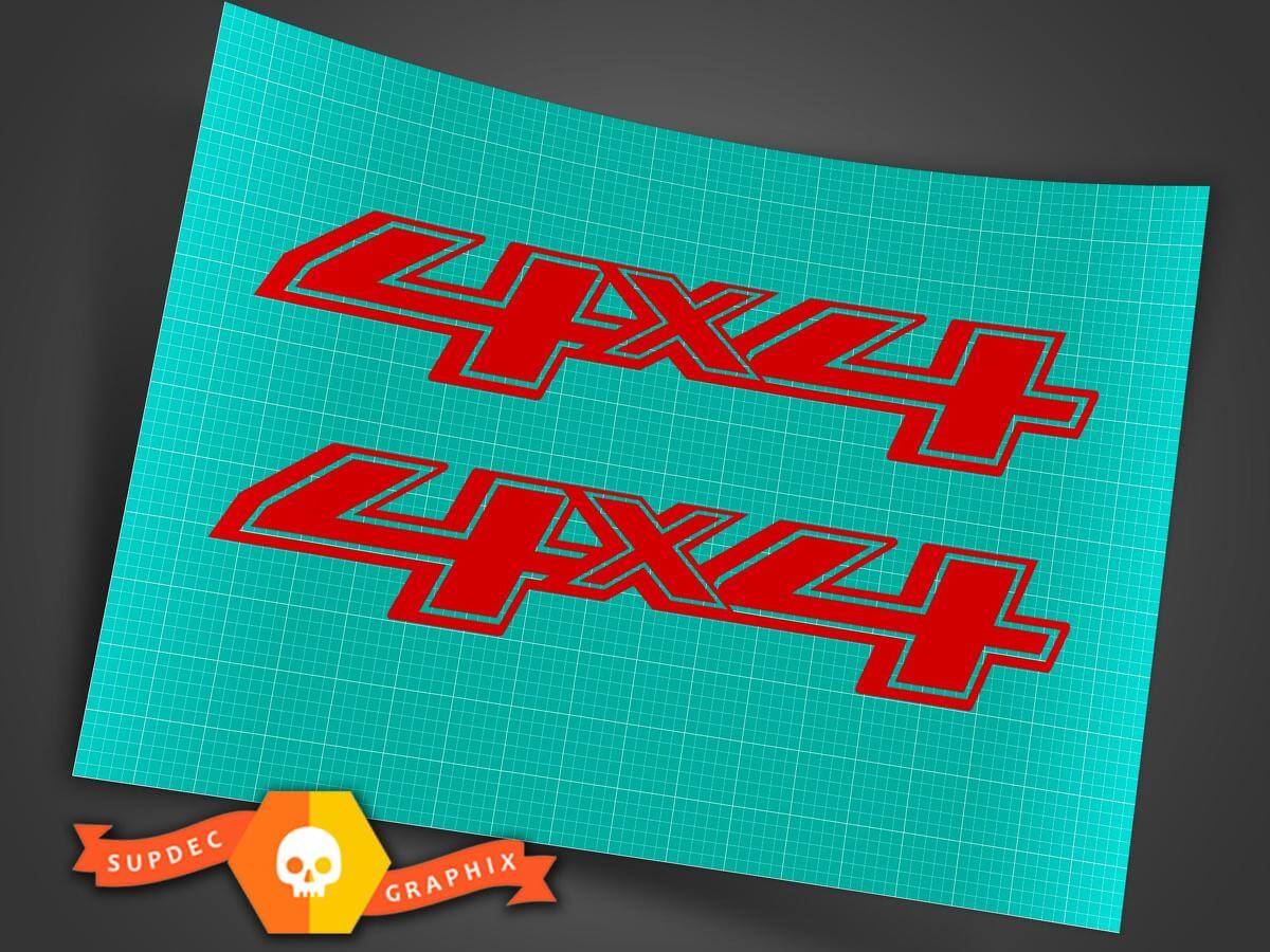 Adesivo in vinile logo 4x4 4WD rosso per camion Musclecar