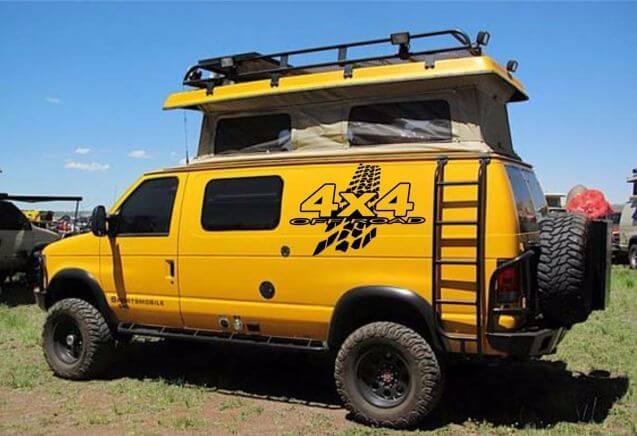 Kit Adesivi in Vinile Laterali per Traccia Pneumatici Off Road 4x4 per SUV Camion Furgone RV Rimorchio