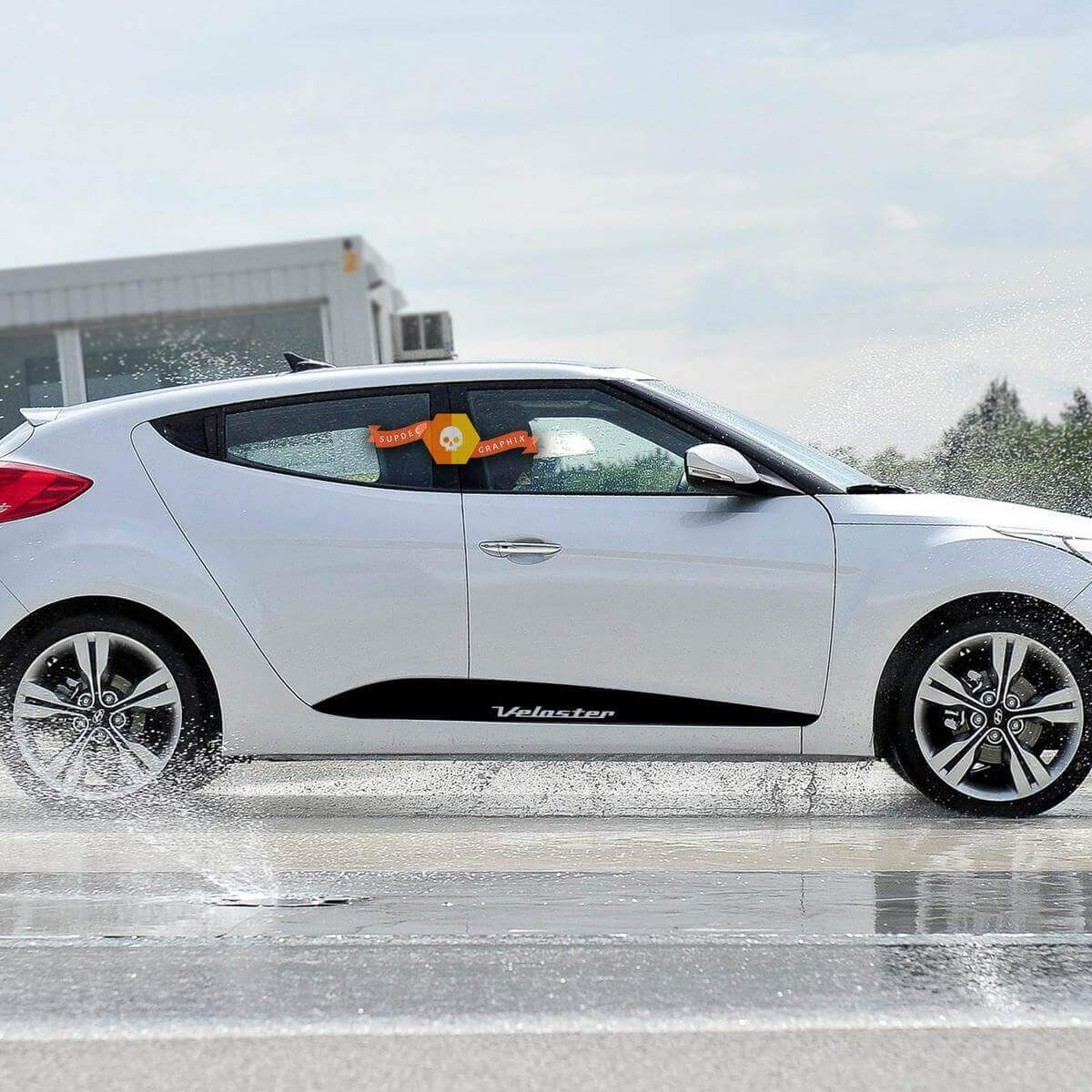 Adesivo in vinile con scritta Veloster per strisce laterali Hyundai Veloster 2011-2020