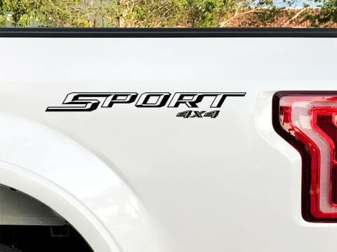 Coppia Adesivi Laterali Sport 4x4 in Vinile 2 per Musclecar truck 2015 2016