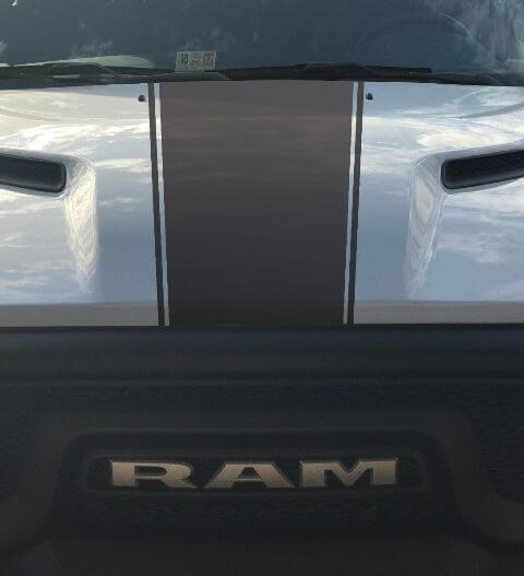 Dodge Ram Rebel Hemi 5.7 L decalcomania in vinile adesivo cappuccio striscia solida, stile fabbrica