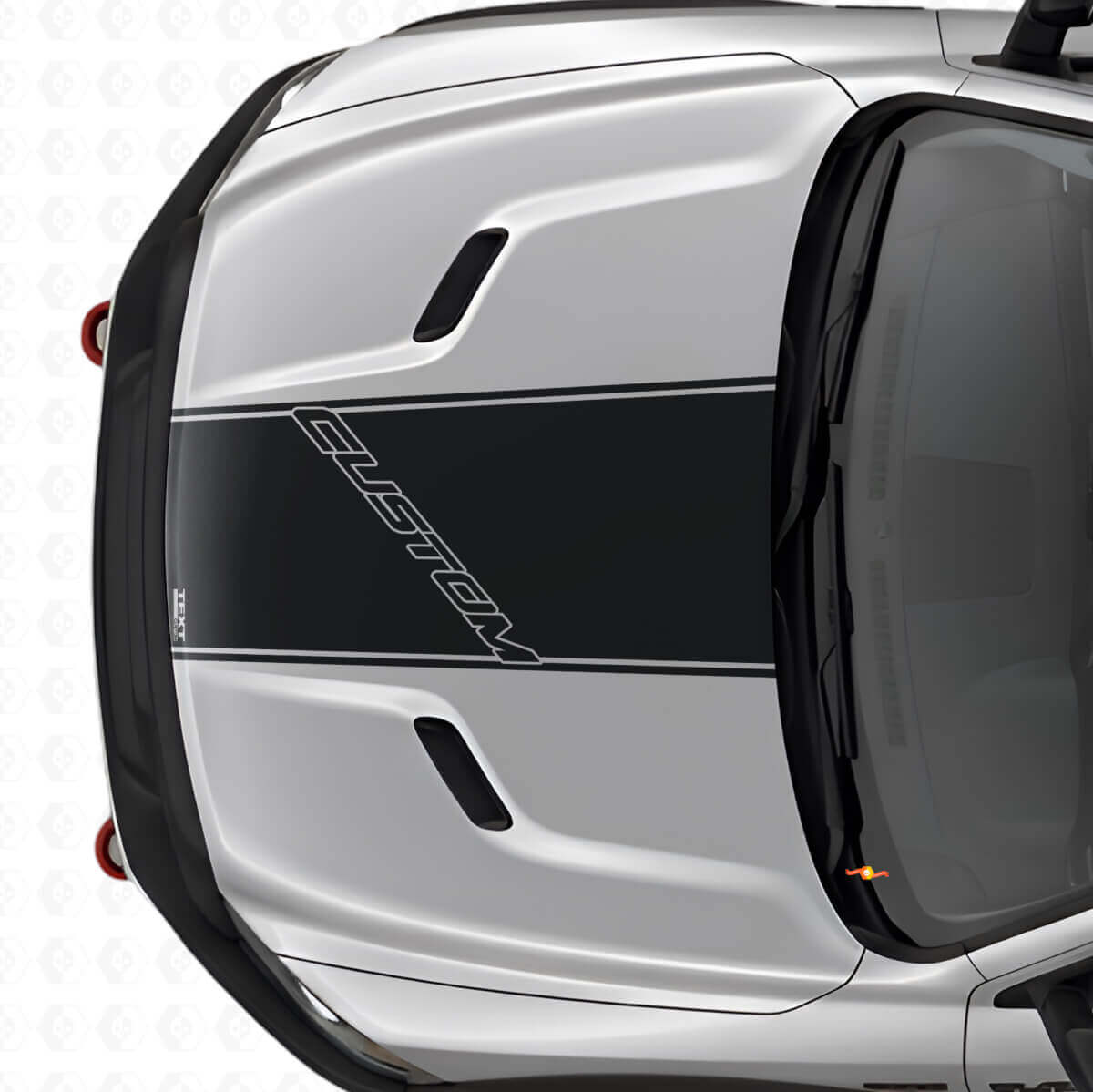 Adesivo in vinile con scritta a contorno personalizzata per cofano Dodge Ram Rebel