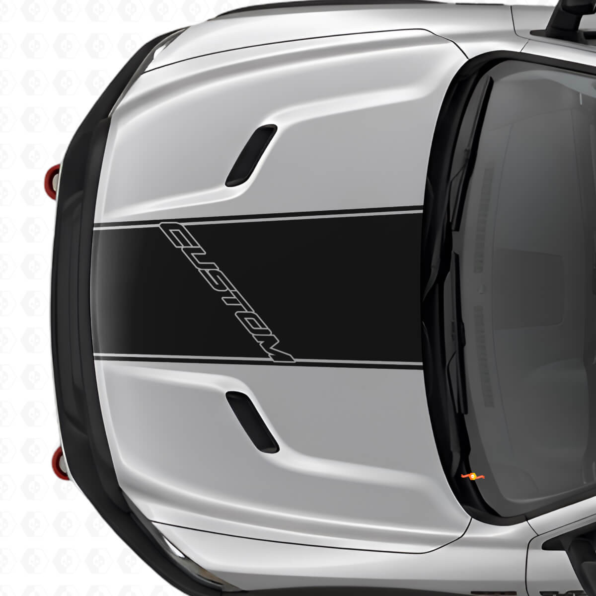 Adesivo in vinile con contorno a lettere personalizzate per striscia cofano Dodge Ram