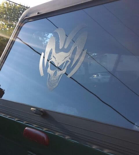 Coppia di adesivi personalizzati in vinile per camion Dodge Ram grafica teschio Hemi Mopar rt