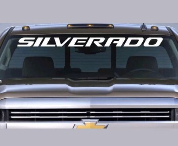 Chevrolet Silverado parabrezza grafico grafico decalcomania adesivo autoadesivo logo veicolo bianco