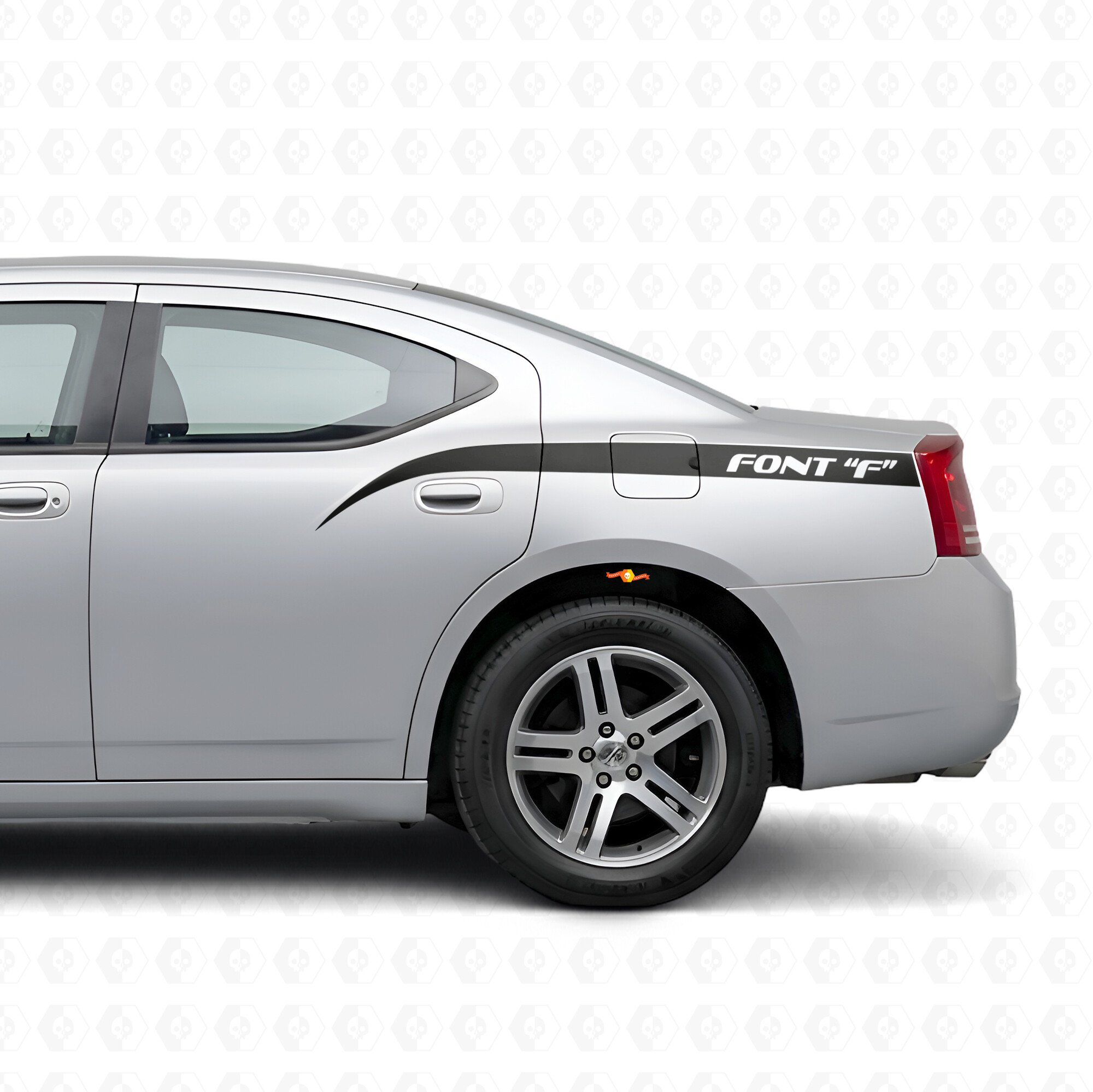 Adesivo Vinile Laterale a Strisce Curve Personalizzate per Dodge Charger 2006-2010