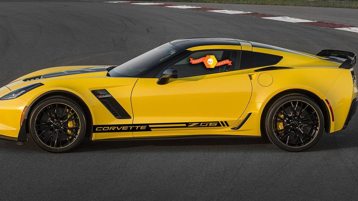 Adesivo Vinilico Racing Side Stripe per Chevrolet Corvette Z06 C6 C7 2005-2018