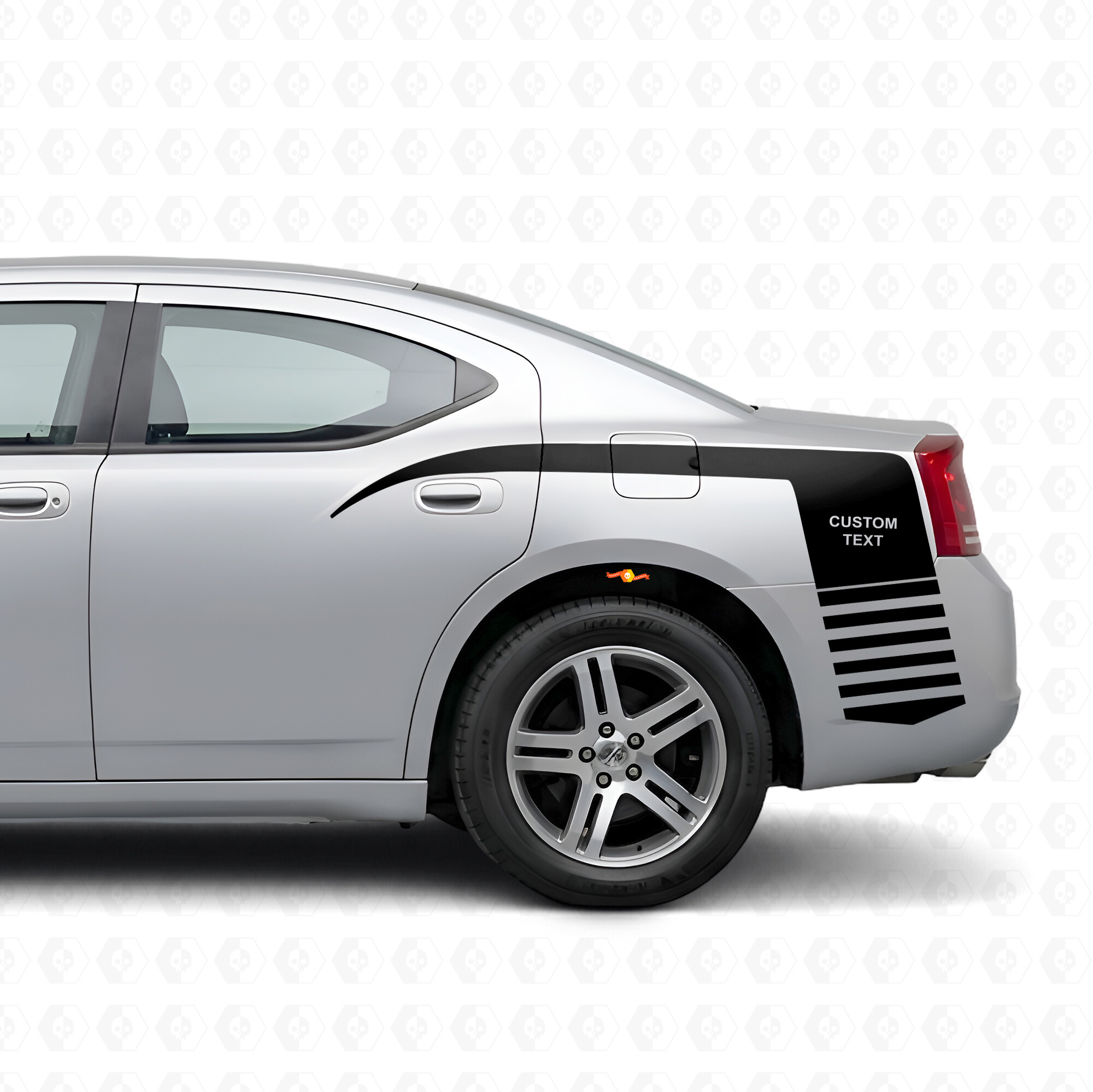 Adesivo in vinile personalizzato a strisce stile artiglio strobo per fiancata Dodge Charger 2006-2010