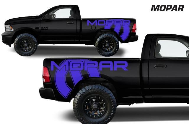DODGE RAM 1500/2500/3500 6.5 BED (2009-2018) KIT decalcomanie adesive in VINILE PERSONALIZZATE - LATI MOPAR
