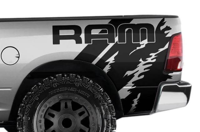 Kit Adesivi in Vinile Stile Usurato per Parafango Posteriore per Dodge Ram 1500-3500 2009-18