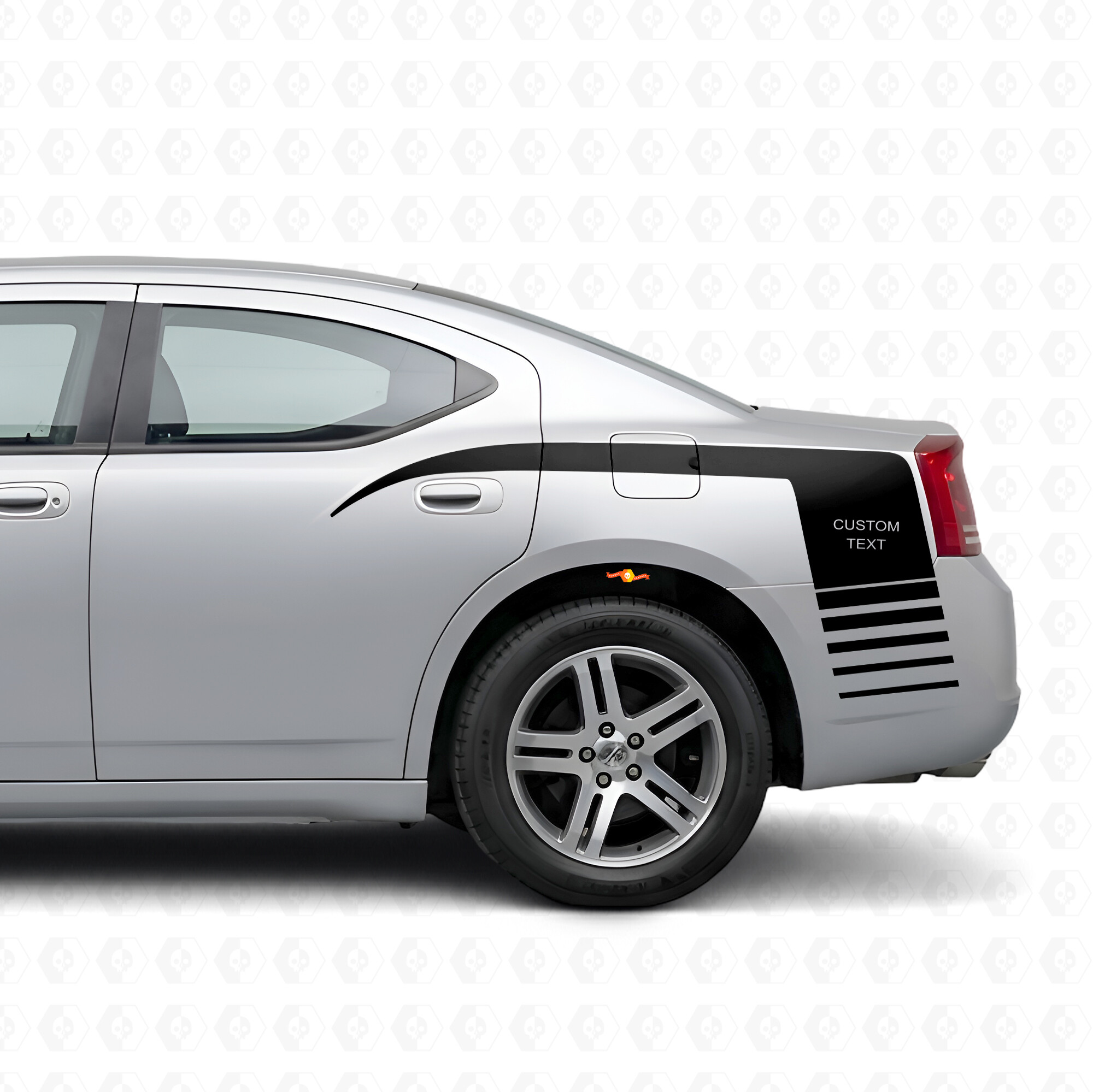 Adesivo Vinile Laterale a Strisce Stile Stroboscopico Personalizzato per Dodge Charger 2006-2010