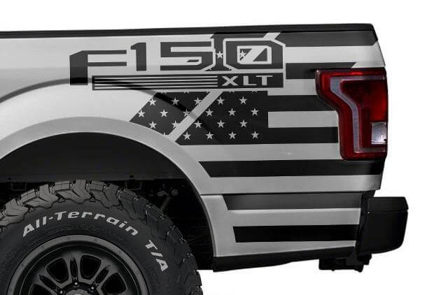 Kit di decalcomanie in vinile con bandiera USA per lato posteriore Musclecar F-150 2015-2017