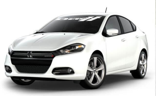 Adesivo in vinile per parabrezza Dodge Dart (colore bianco)