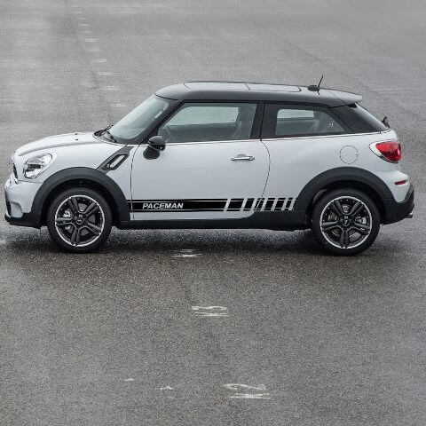 2 strisce grafiche a più colori Paceman simbolo auto da corsa adesivo decalcomania in vinile