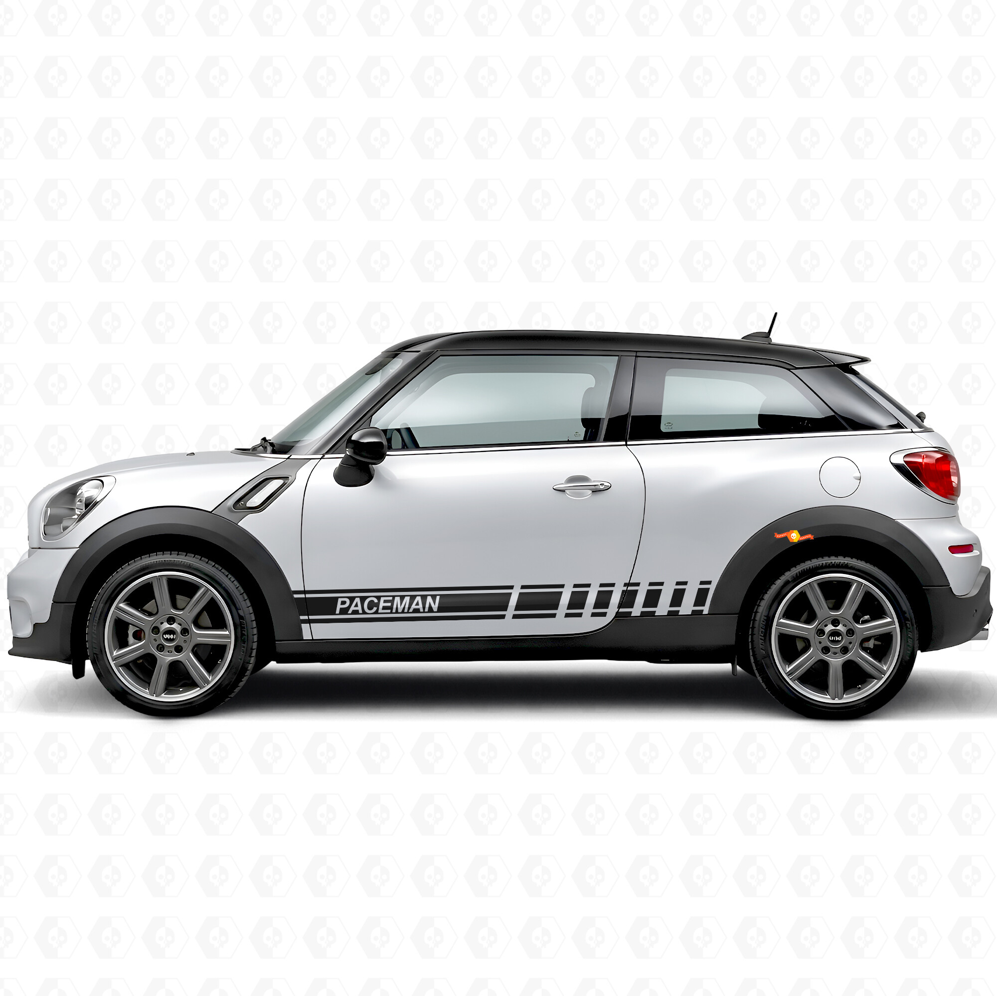 Adesivo laterale in vinile con strisce da corsa con marchio per MINI Paceman