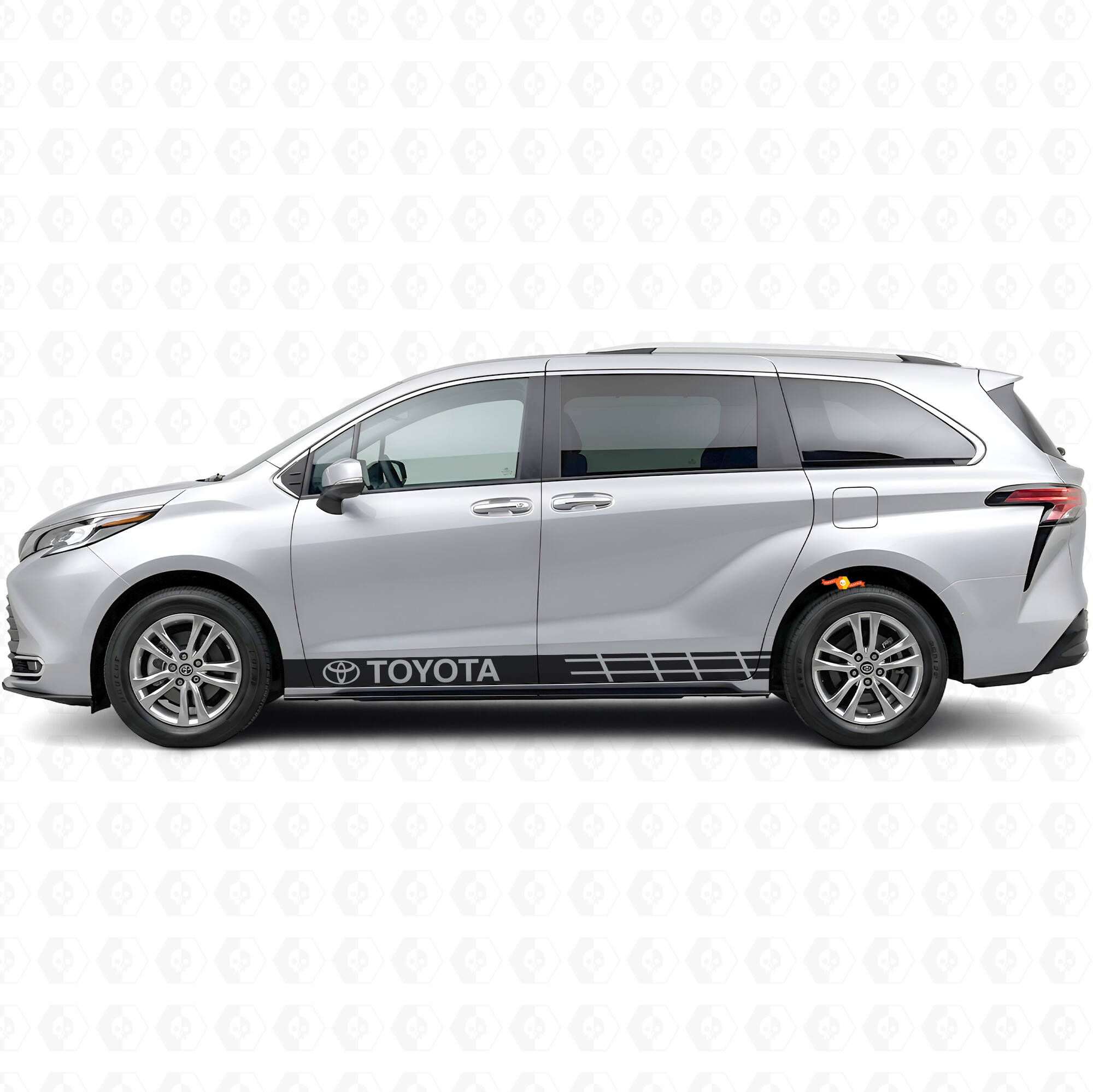 Adesivo Vinile per Minigonne con Strisce di Accento Brandizzate per Toyota Sienna