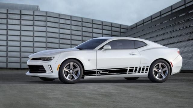 2 adesivi in ​​vinile con grafica a più colori Chevrolet Camaro per auto da corsa