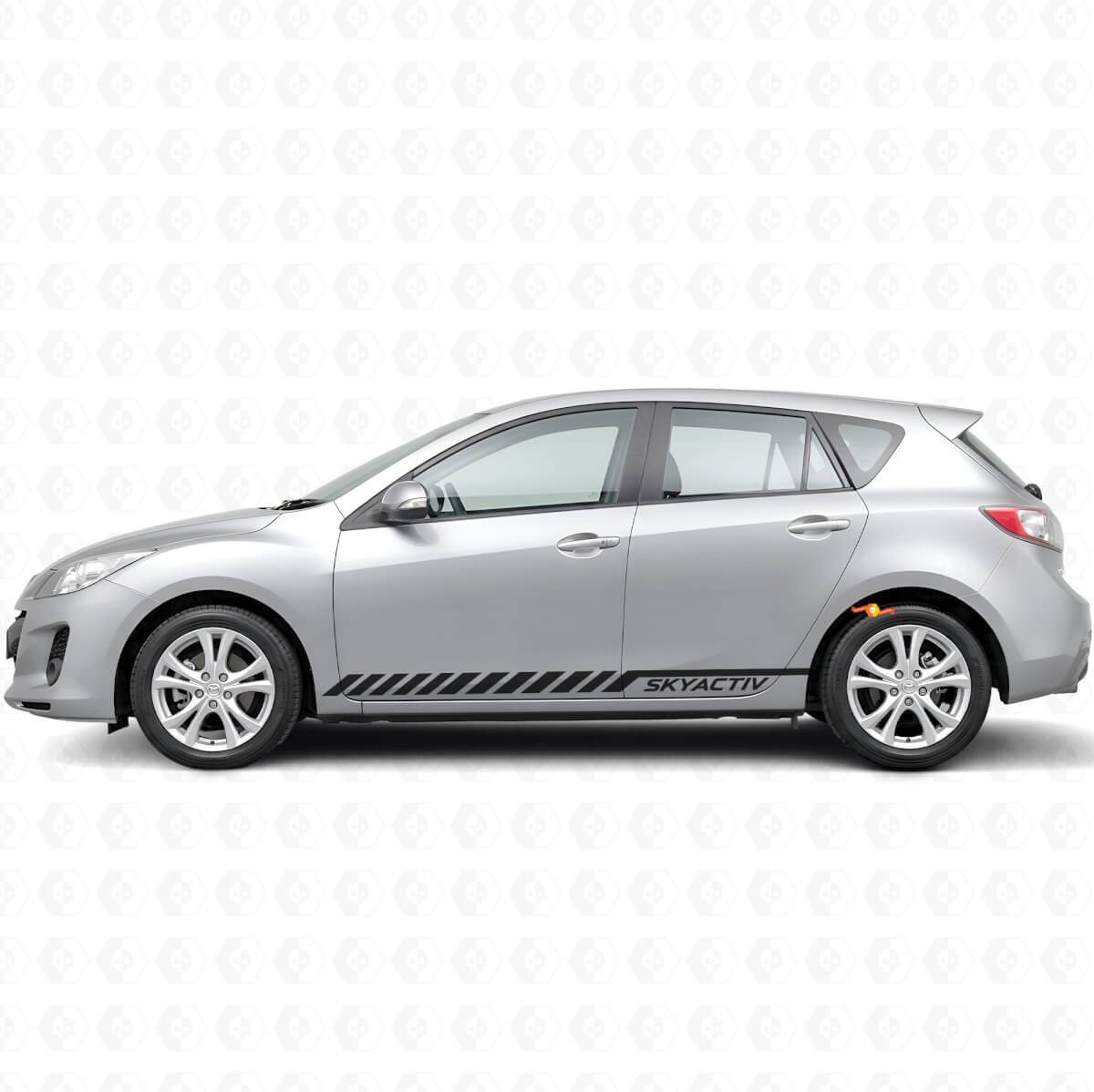 Adesivo in vinile con strisce e scritta Skyactiv laterale per Mazda Mazda3 2011-2013