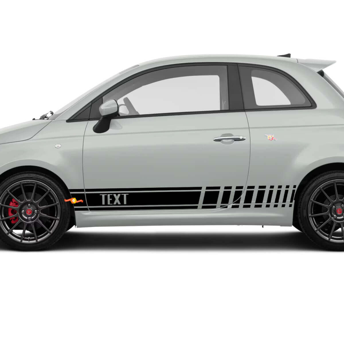 Adesivo in vinile da corsa con grafica personalizzata per Fiat 500 Abarth
