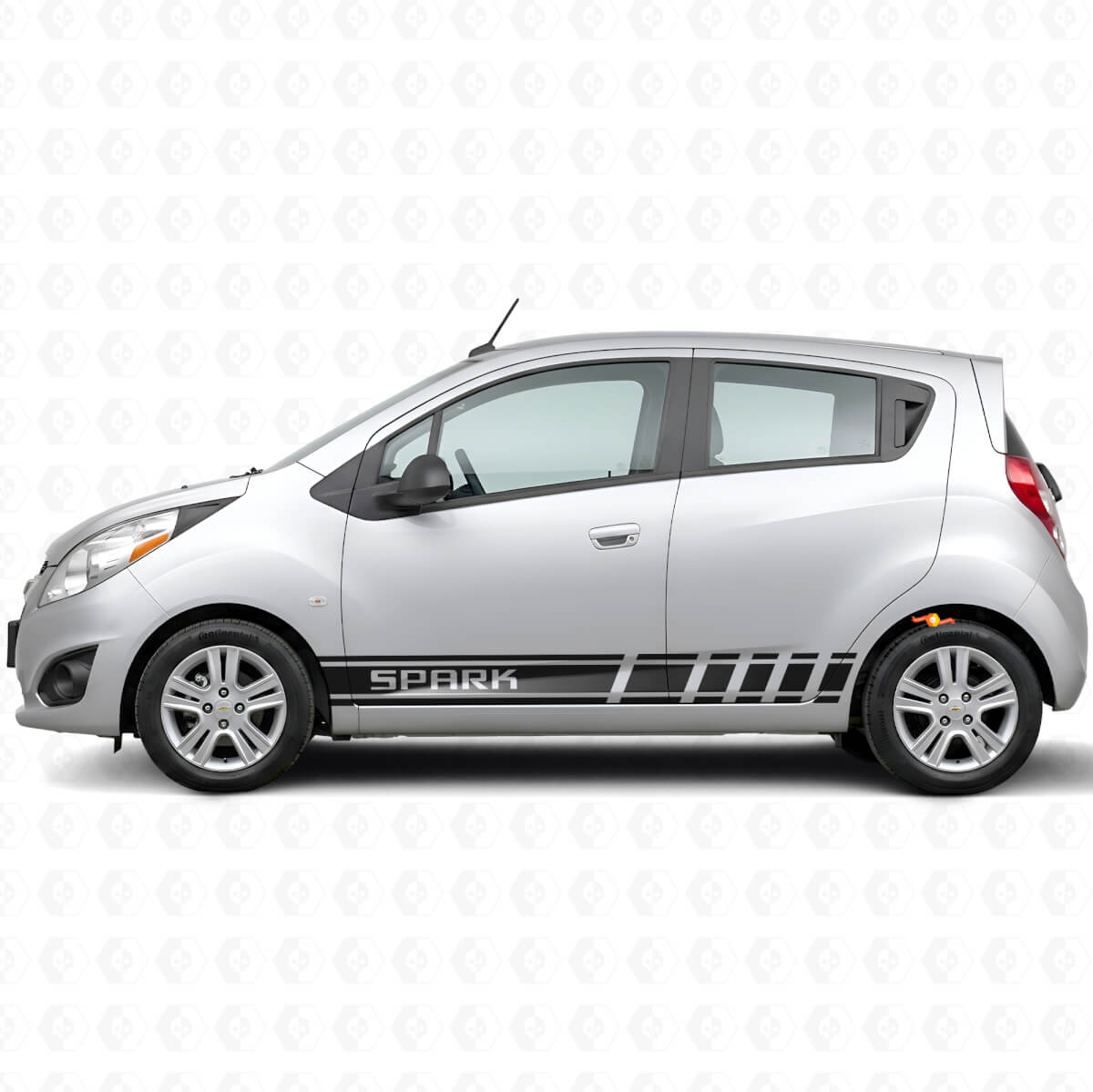 Adesivo Vinile Laterale con Strisce Marchiate per Chevrolet Spark