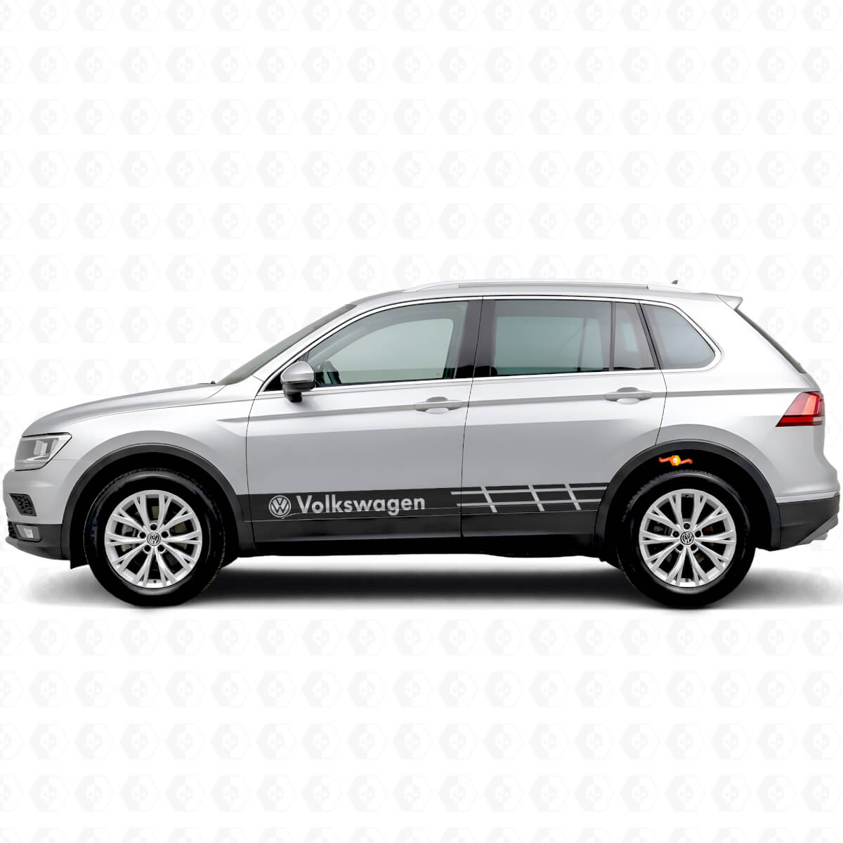Adesivo in vinile con strisce e logo VW per Volkswagen Tiguan