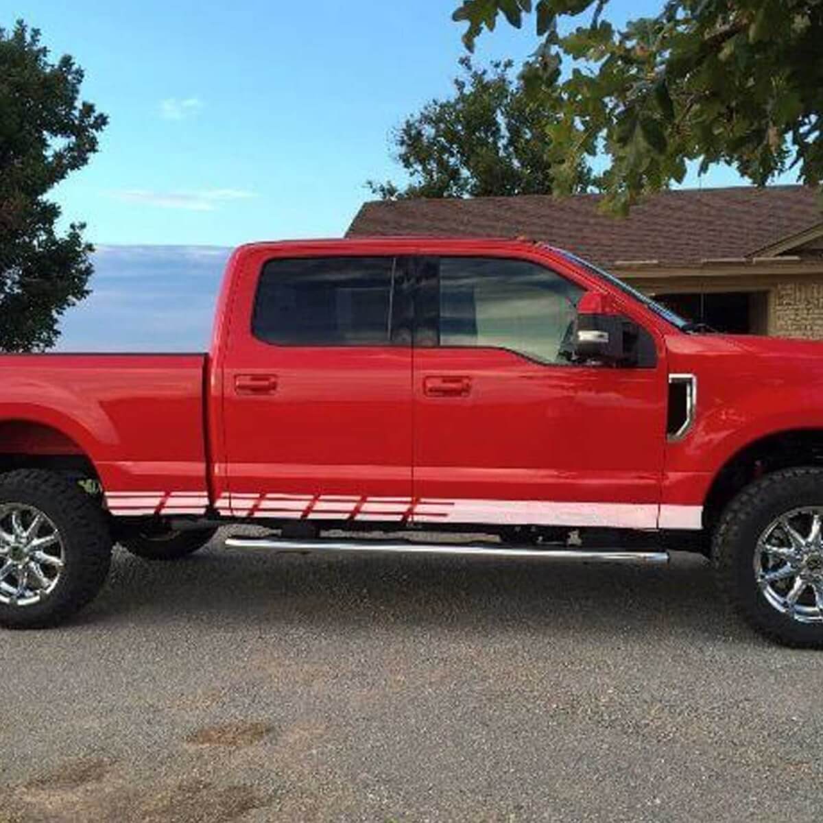 Kit di Adesivi in Vinile con Striscia a Scacchi per Minigonne per Musclecar F-250 Super Duty