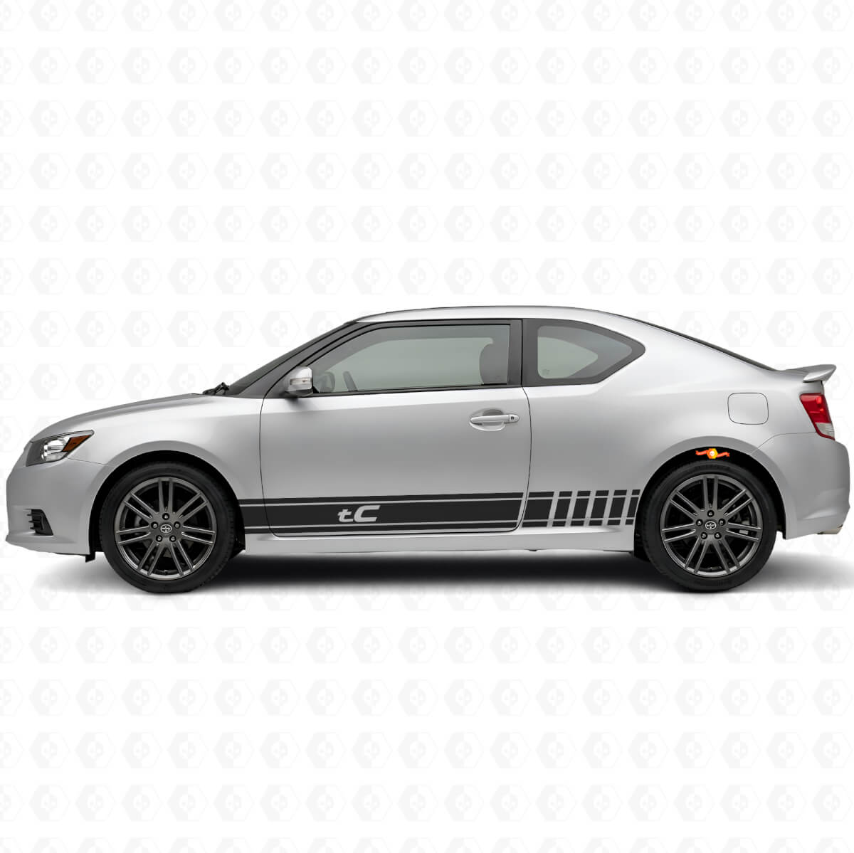 Kit adesivi vinile laterali a strisce stile racing di marca per Scion tC