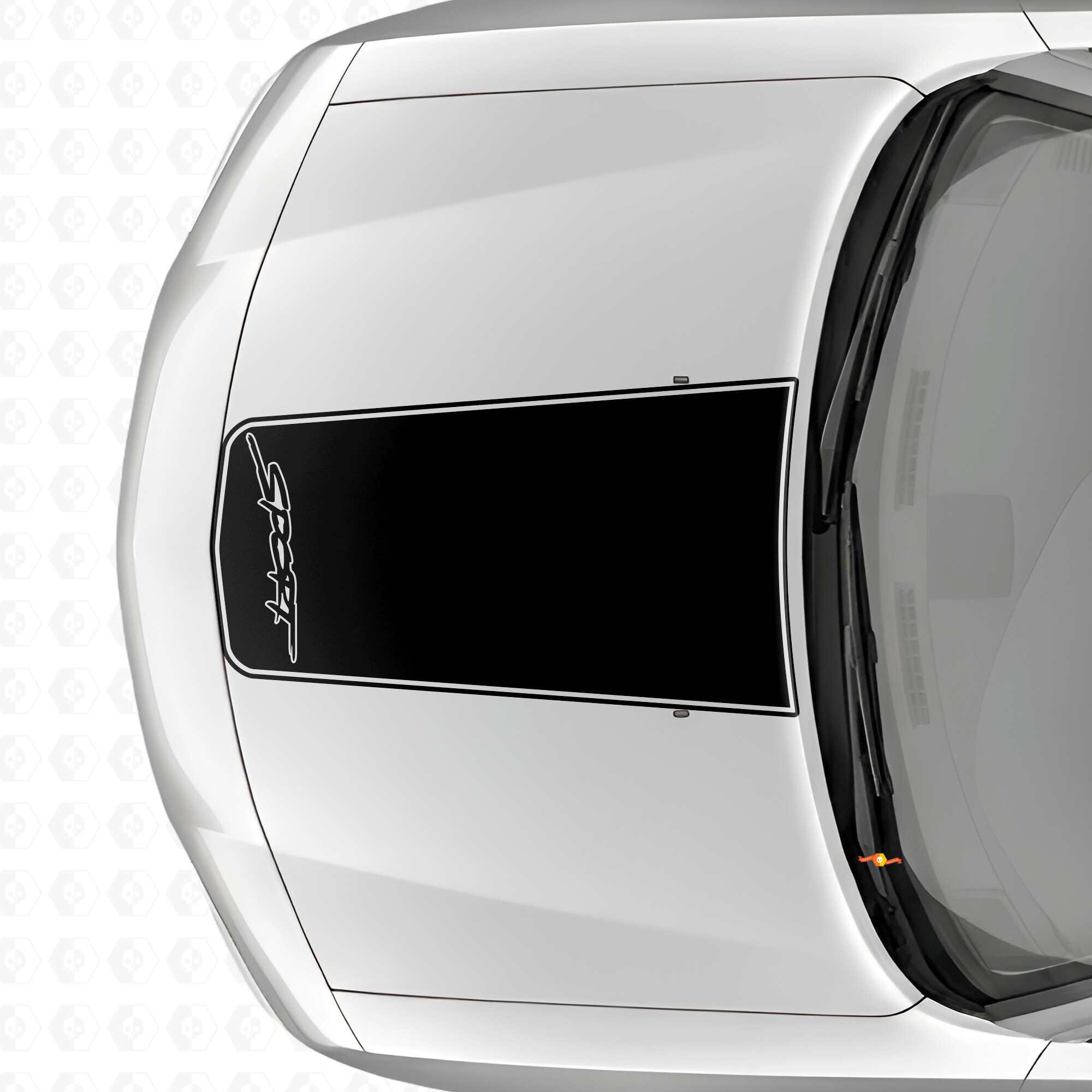 Adesivo in vinile con striscia di contorno Sport Blackout per cofano Dodge Charger 2006-2010