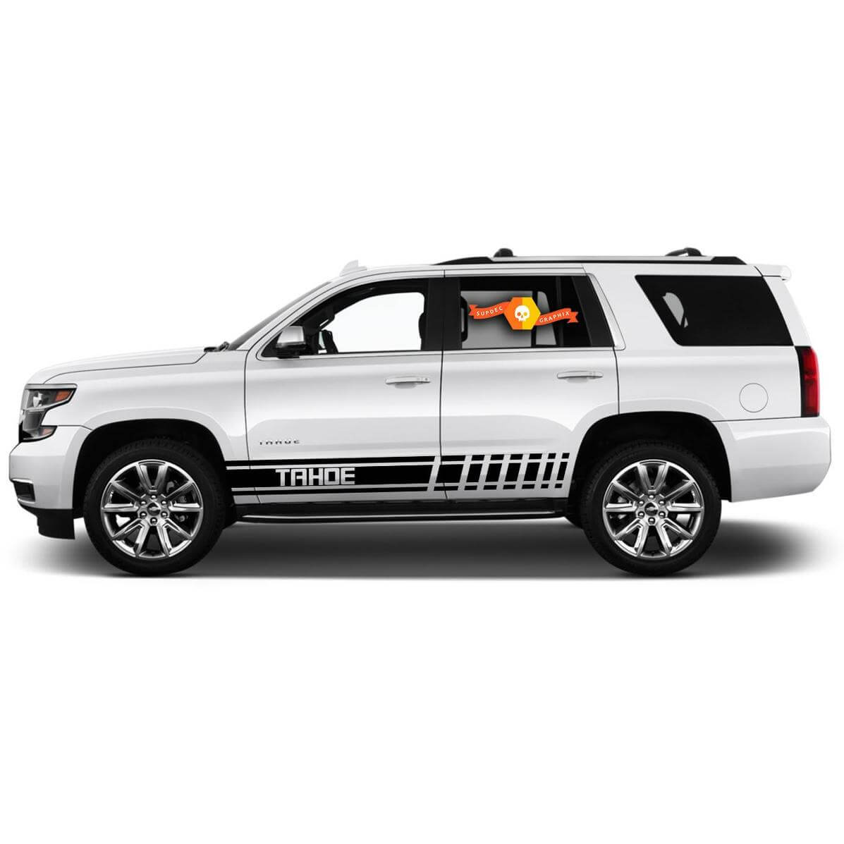 2 adesivi in ​​vinile con grafica multipla a colori Chevrolet Tahoe Symbol Car Racing
