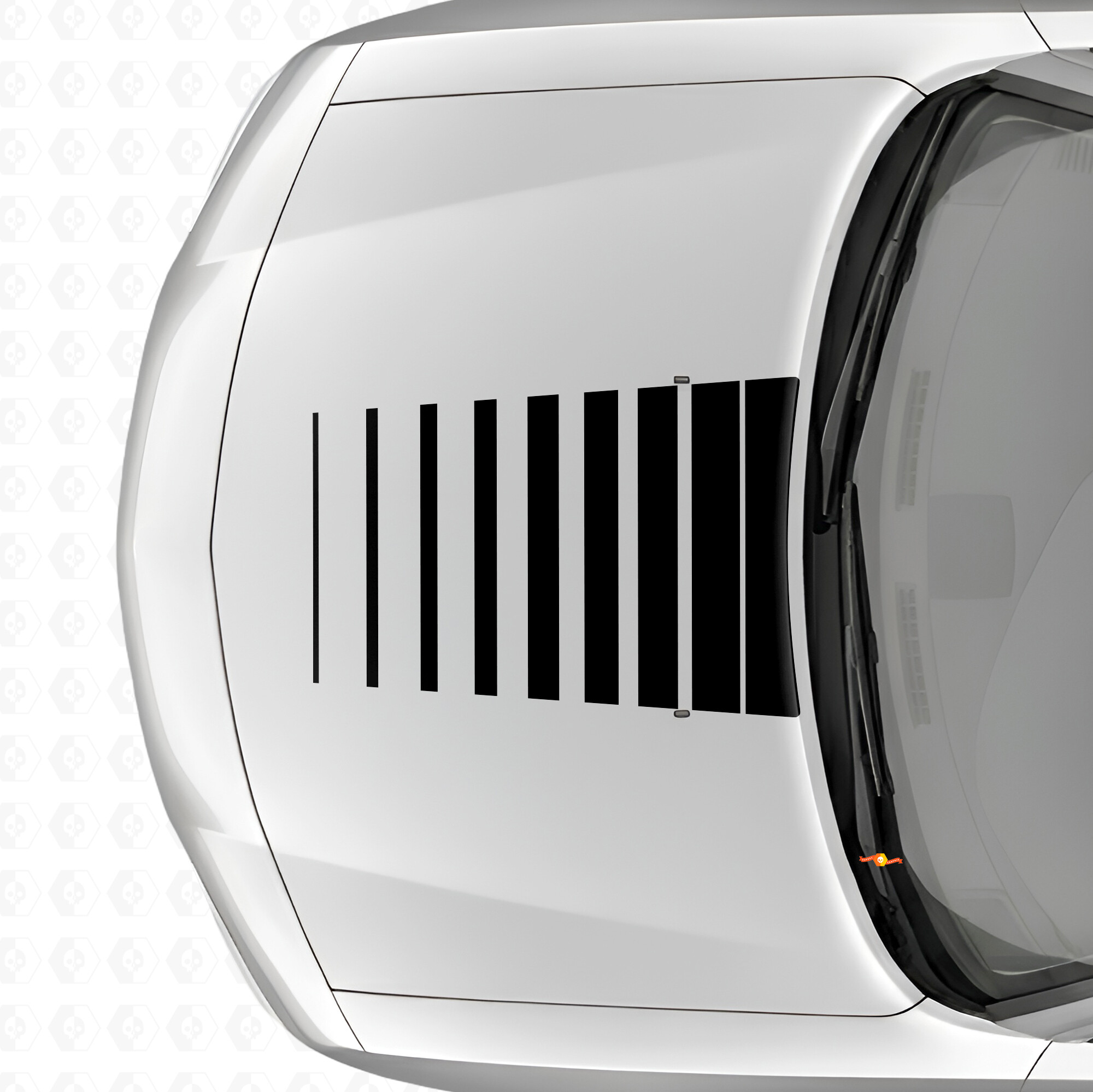 Adesivo in Vinile con Strisce Stile Strobo per Cofano Dodge Charger 2006-2010