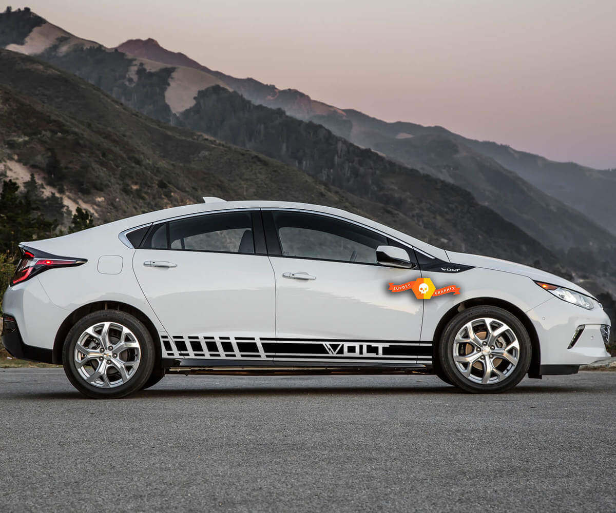 2 adesivi in ​​vinile con grafica multipla a colori Chevrolet Volt Symbol Car Racing
