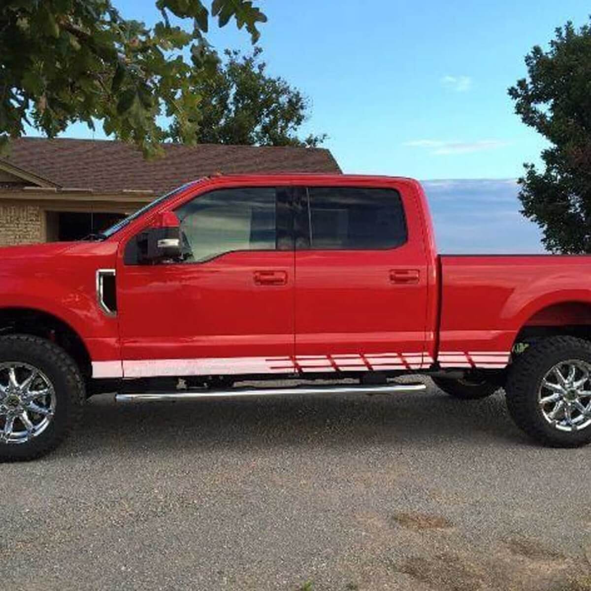 Set di 2 Adesivi in Vinile con Striscia a Scacchi per Minigonne per Musclecar F-250 Super Duty