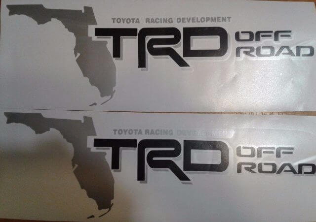 Decalcomania TRD Off Road, mappa florida Adesivo tundra tacoma toyota nero opaco (set)