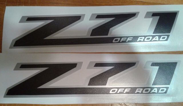 Set di Adesivi Laterali Vinile Z71 Off Road per Chevrolet Silverado