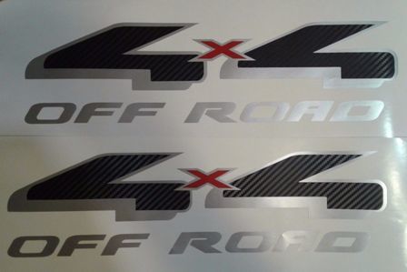 Adesivo decalcomania fuoristrada 4x4 in fibra di carbonio silverado camion chevrolet (SET)
